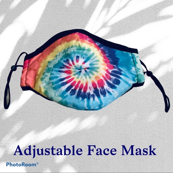 Accessories - Adjustable Multicolored Tie Dye Face Mask.